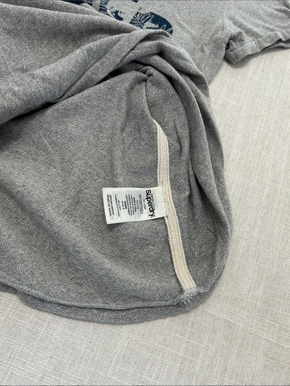 Superdry Copper Beach Men's Tee Large Gray Casual Cotton Surf Graphic T-Shirt - Picture 10 of 13